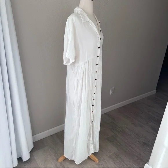 Vintage Kiko Clothing 100% Linen Button Down Maxi Dress - Picture 6 of 8